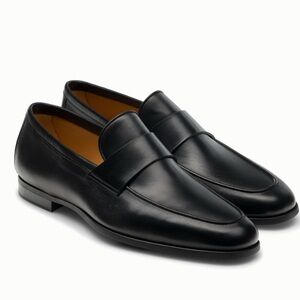 Magnanni Men's Black Leather Loafers
